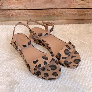 Old Navy Leopard Print Sandals - Tan and Black
